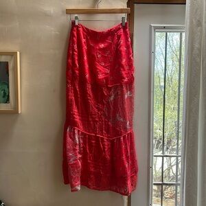 Free People Daniella Lace Maxi Skirt Sheer Floral Printed Lace Tiered S